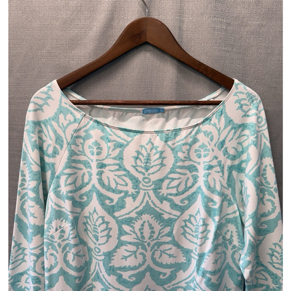 J. McLaughlin Midi Dress Womens Size XL Catalina Cloth Green Floral Stretch - Picture 3 of 8